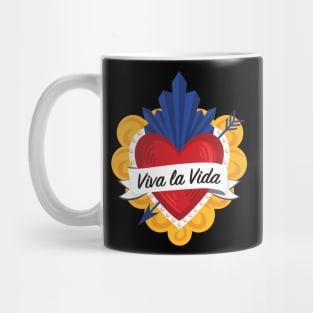 Mexican Sacred Heart / "Viva la Vida" Frida Kahlo's Quote in Spanish by Akbaly Mug